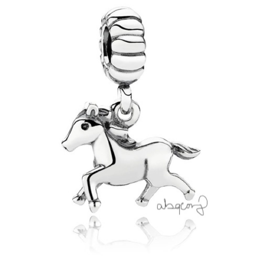 EUC Pandora 791099 Sterling Silver Free Spirit the Horse Animal Dangle Bead